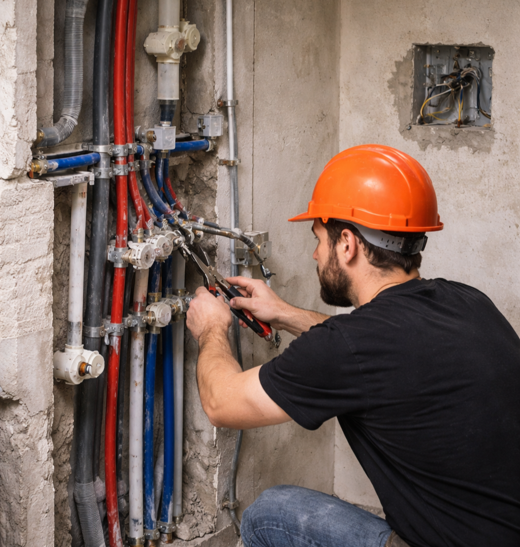 Licensed electrical and plumbing works Abu Dhabi